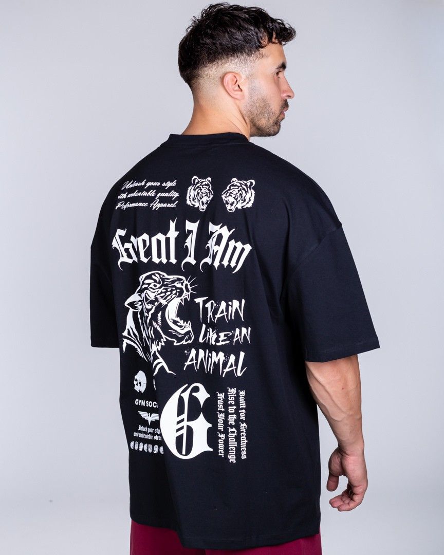 OVERSIZED T-SHIRT GYM SOCIETY BLACK