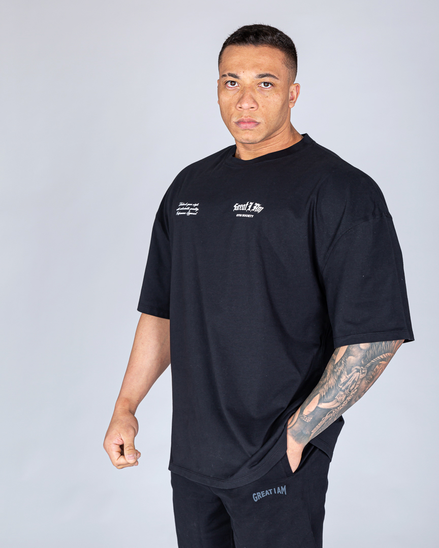 OVERSIZED T-SHIRT GYM SOCIETY BLACK - Great I Am