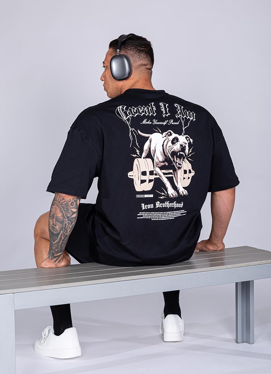 OVERSIZED T-SHIRT PITBULL BLACK - Great I Am