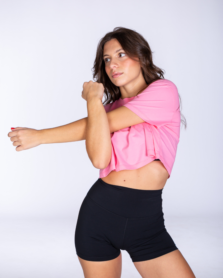 GREAT LOGO CROPPED T-SHIRT PINK - Image 4