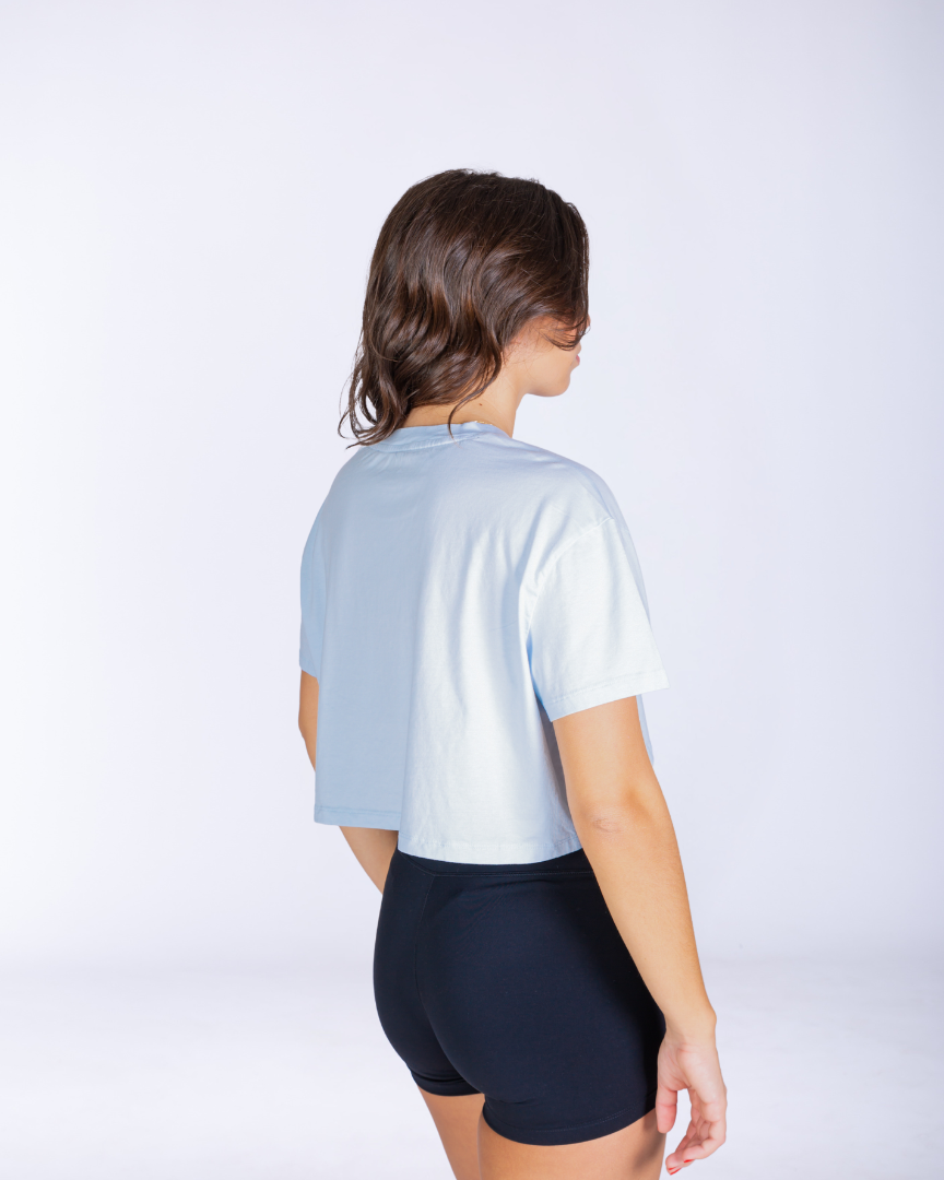 GREAT LOGO CROPPED T-SHIRT BLUE - Image 3