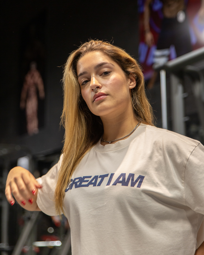 GREAT LOGO CROPPED T-SHIRT BEIGE
