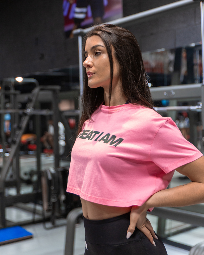 GREAT LOGO CROPPED T-SHIRT PINK