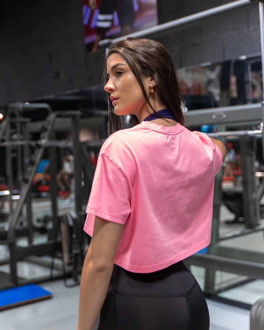 GREAT LOGO CROPPED T-SHIRT PINK - Image 3