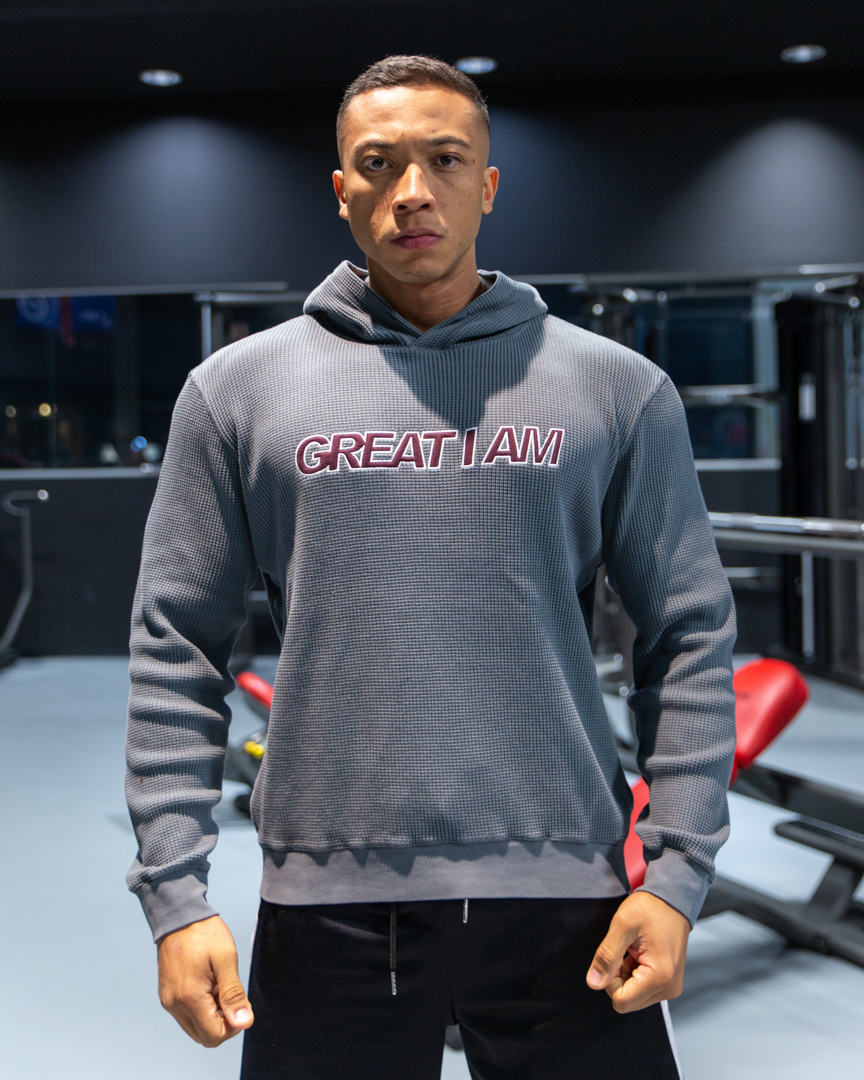 Alternative view of HOODIE TEXTURED GREY