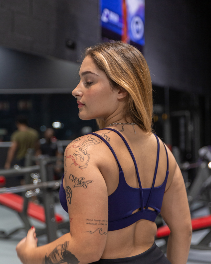 V-FRAME SPORTS BRA NAVY - Great I Am