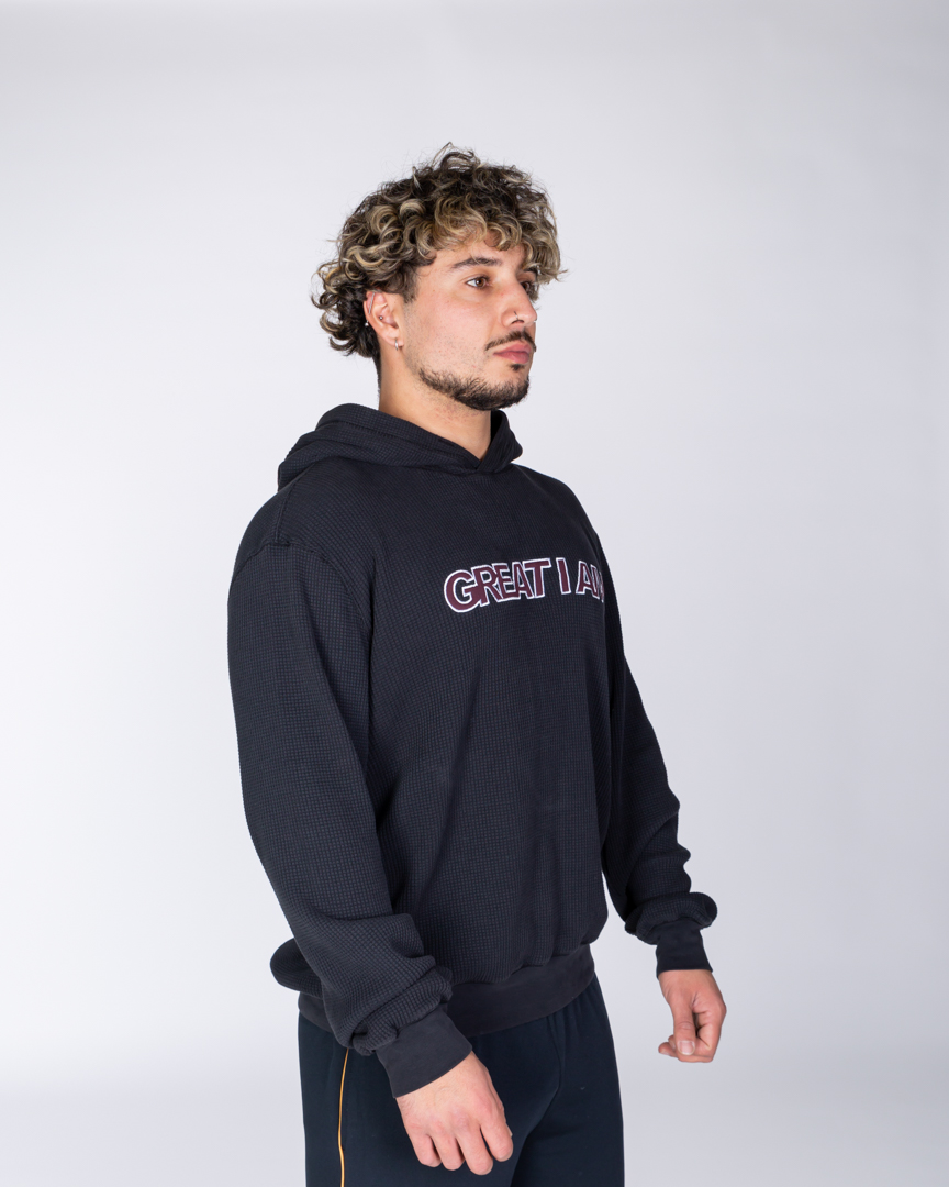 HOODIE TEXTURED BLACK - Image 5