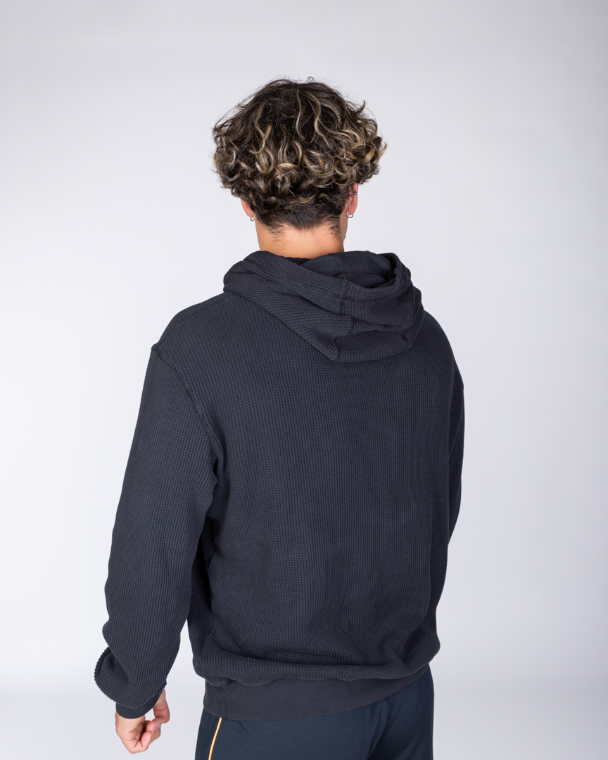 Alternative view of HOODIE TEXTURED BLACK