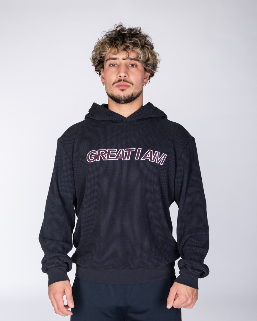 HOODIE TEXTURED BLACK - Image 3