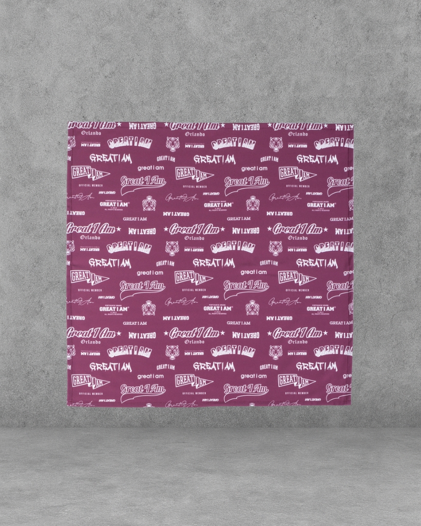 BANDANA GREAT I AM LOGOS BURGUNDY