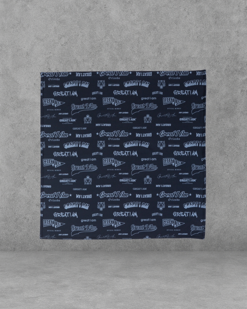 BANDANA GREAT I AM LOGOS BLACK