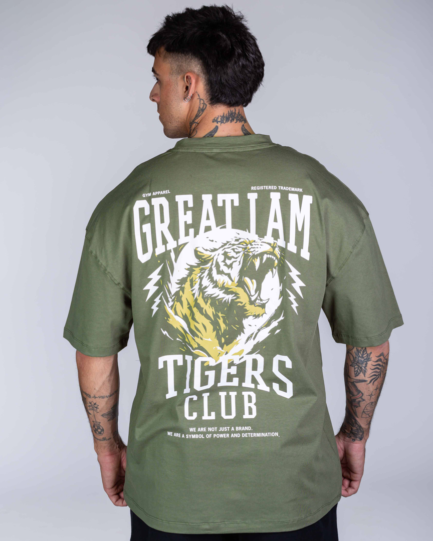 OVERSIZED T-SHIRT TIGERS CLUB GREEN
