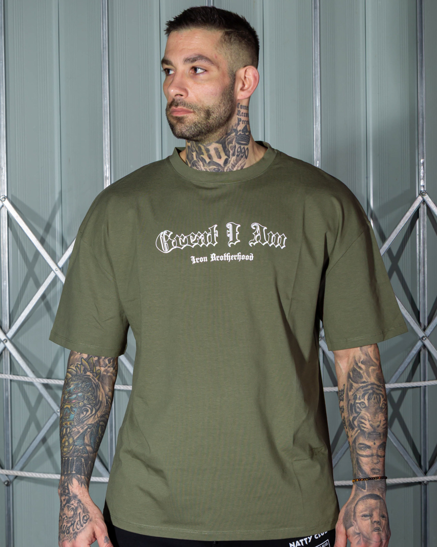 OVERSIZED T-SHIRT PITBULL GREEN - Great I Am