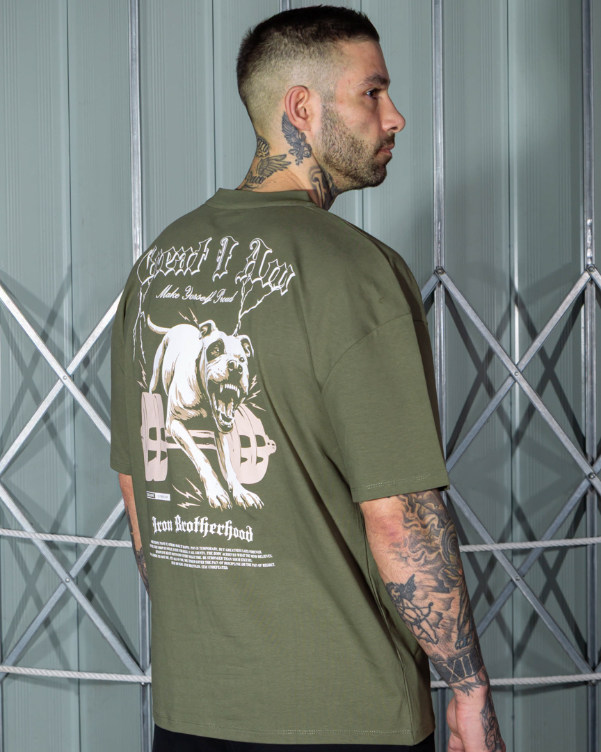OVERSIZED T-SHIRT PITBULL GREEN - Great I Am