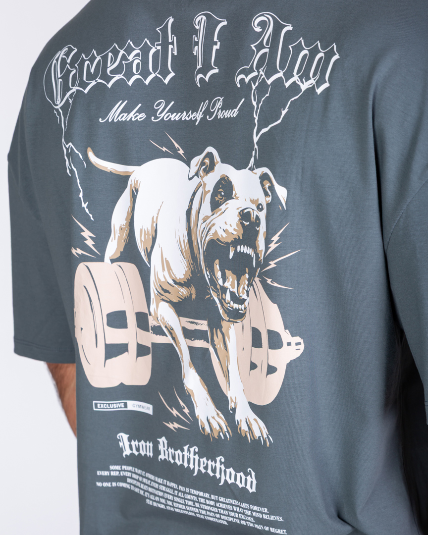 OVERSIZED T-SHIRT PITBULL GREY - Image 6