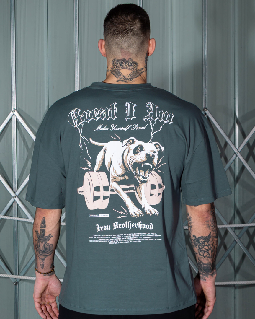 OVERSIZED T-SHIRT PITBULL GREY - Great I Am