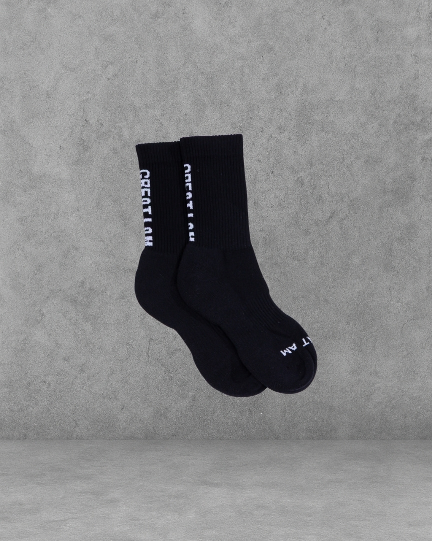 GREAT I AM TRAINING CREW SOCKS BLACK