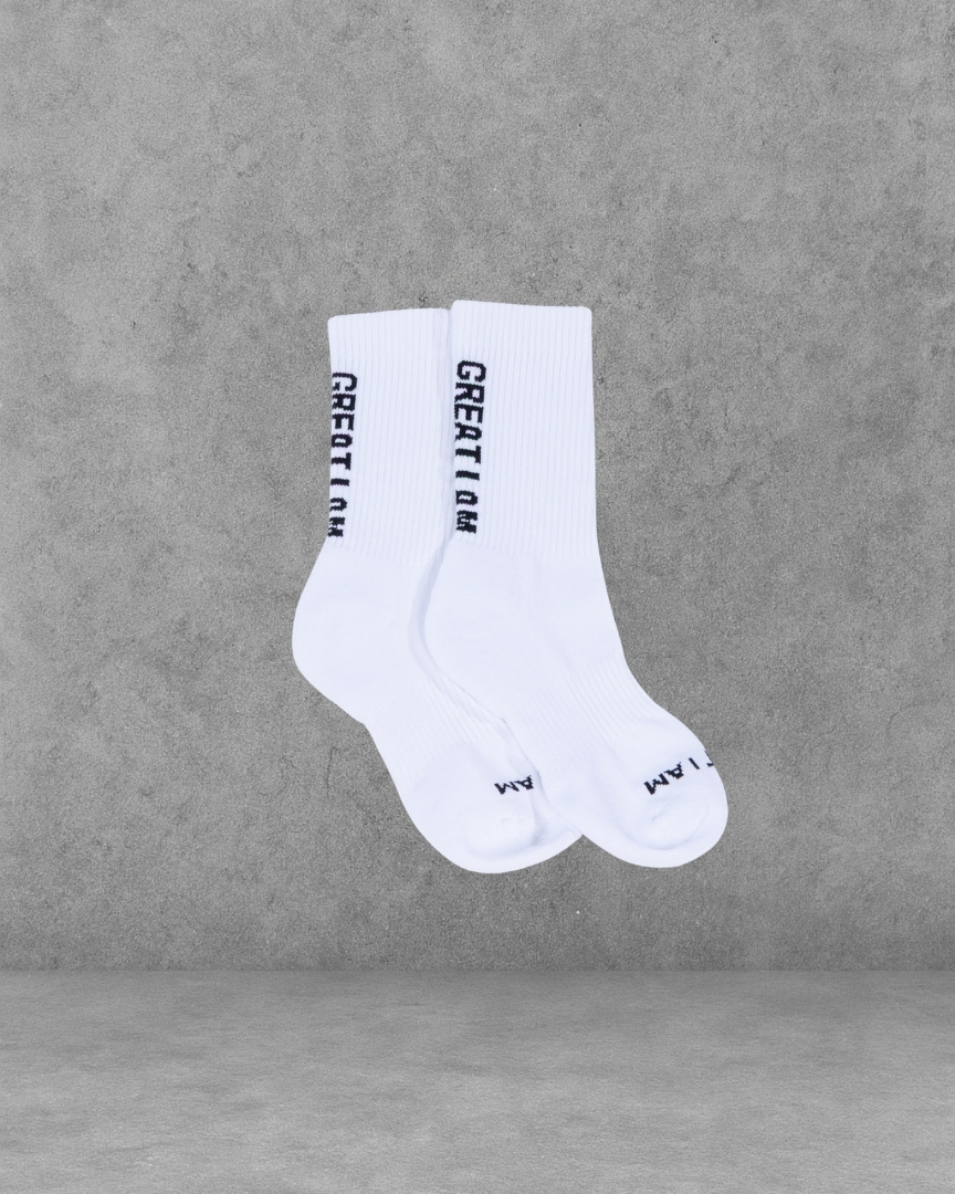 GREAT I AM TRAINING CREW SOCKS WHITE