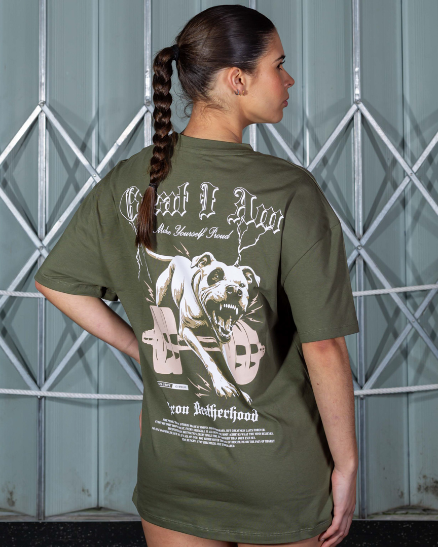OVERSIZED T-SHIRT PITBULL GREEN - Great I Am