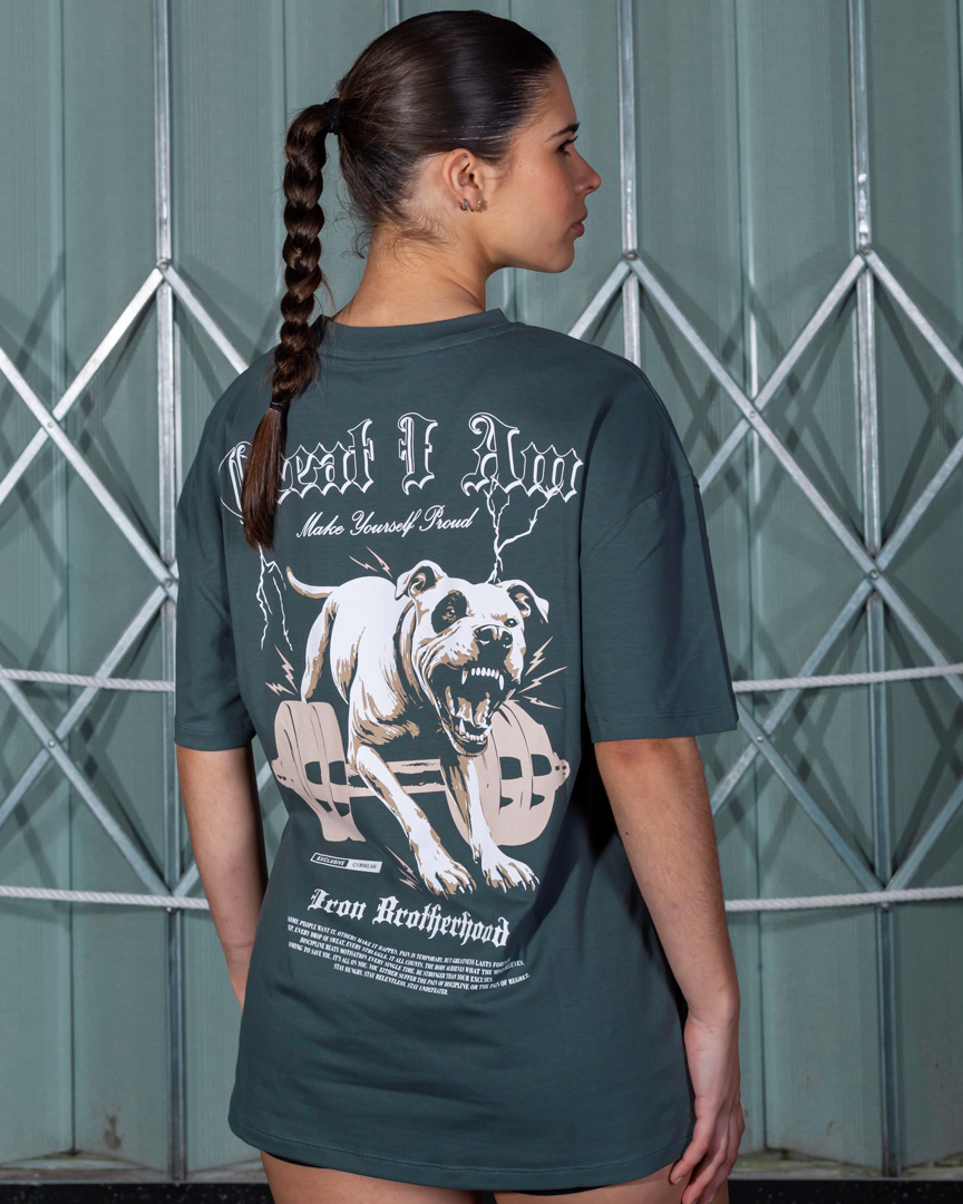 OVERSIZED T-SHIRT PITBULL GREY - Great I Am