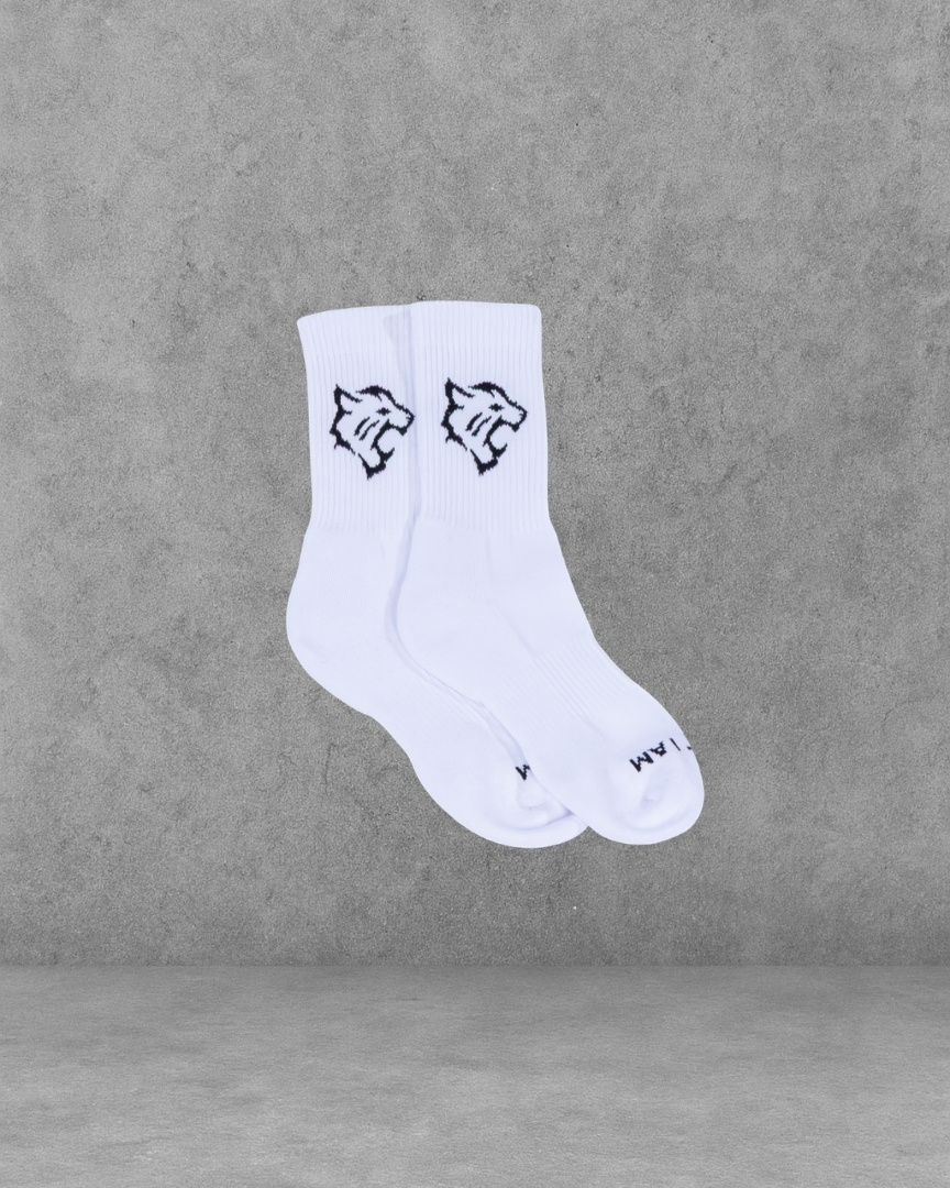TIGER TRAINING CREW SOCKS WHITE