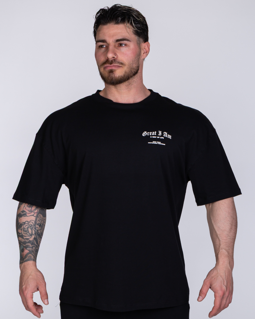 Alternative view of OVERSIZED T-SHIRT HERITAGE TAPESTRY BLACK