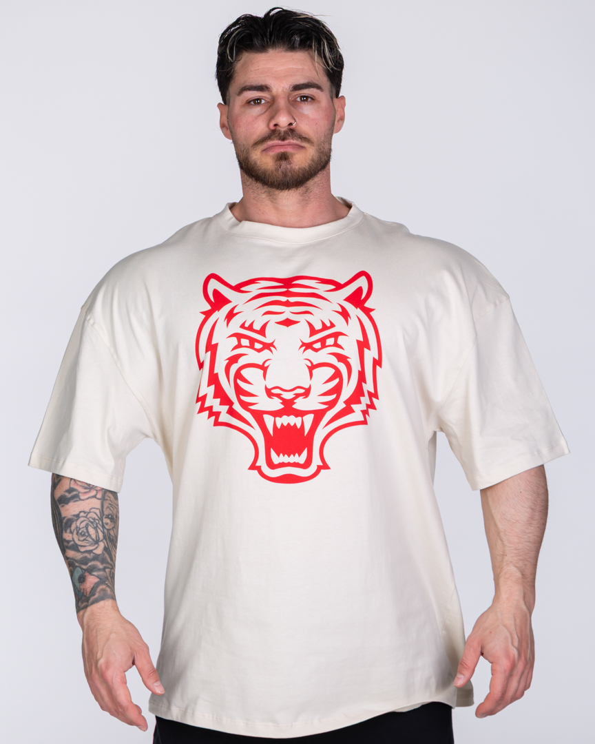 OVERSIZED T-SHIRT TIGER ESSENTIAL BEIGE