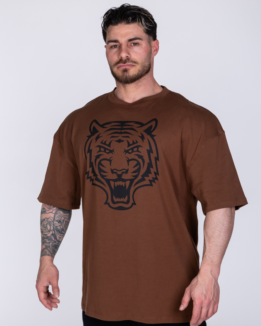 OVERSIZED T-SHIRT TIGER ESSENTIAL BROWN