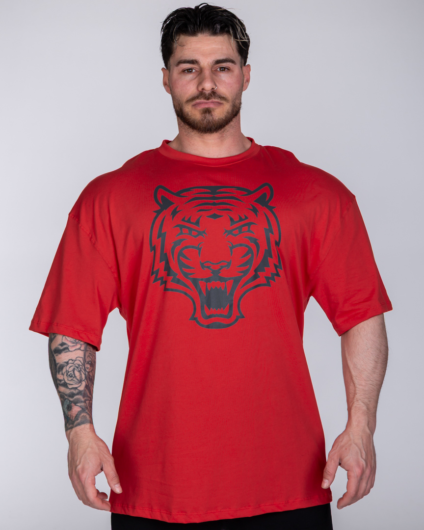 OVERSIZED T-SHIRT TIGER ESSENTIAL BURGUNDY