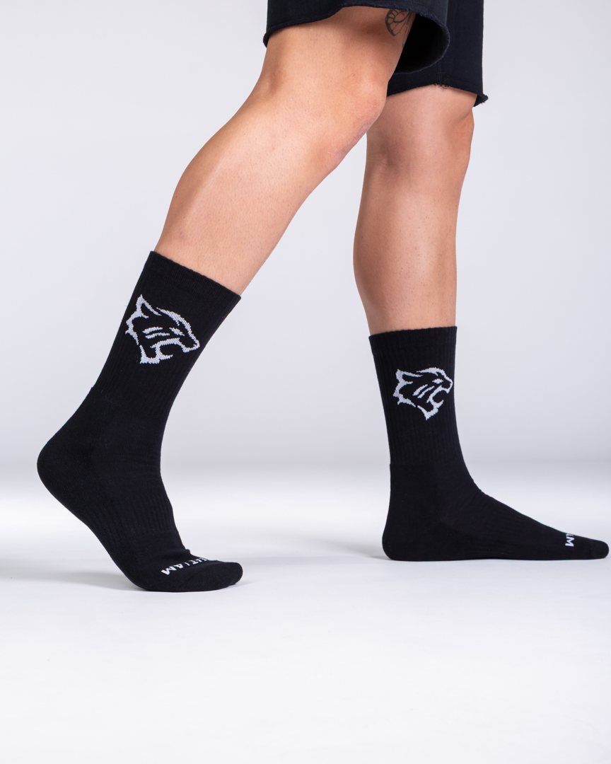 Alternative view of TIGER TRAINING CREW SOCKS BLACK