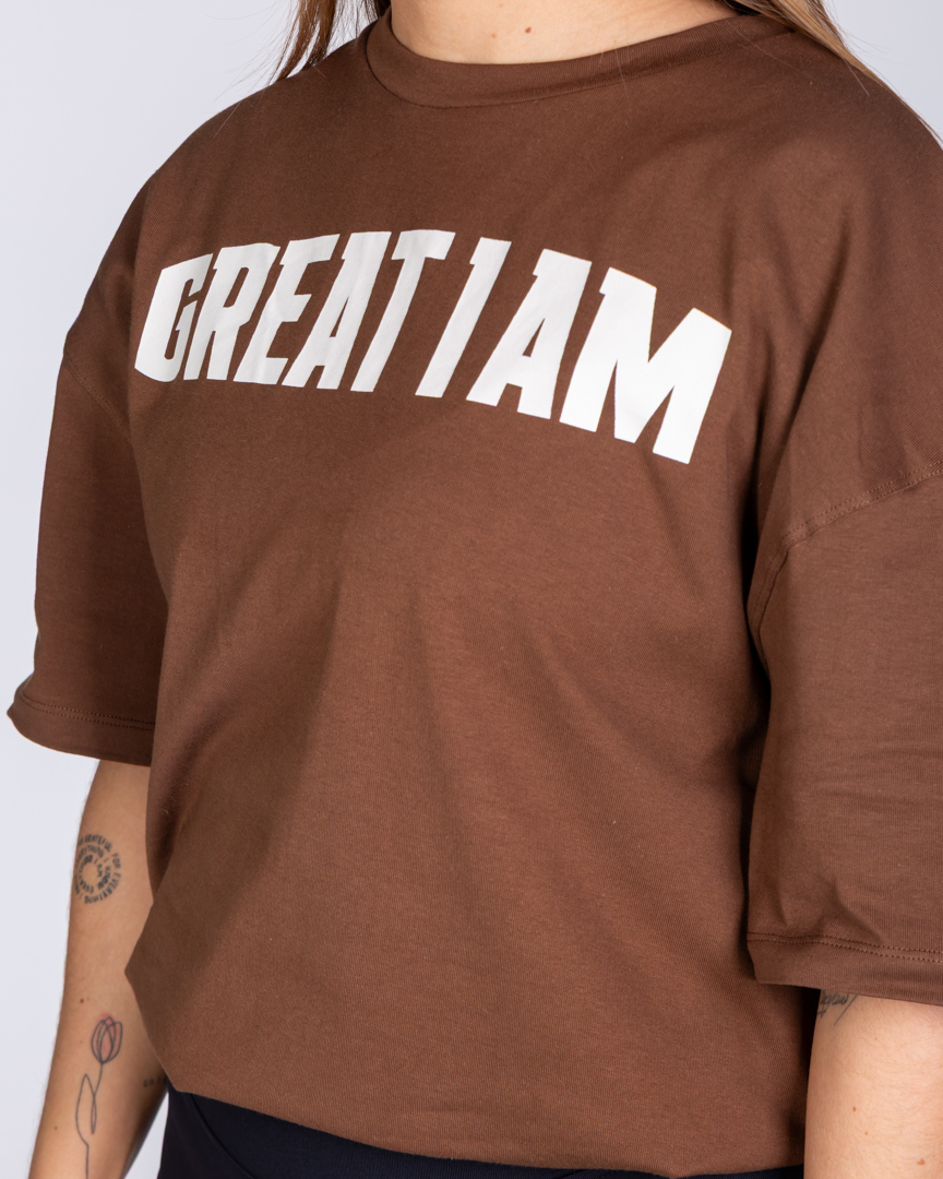Alternative view of OVERSIZED T-SHIRT CONQUER BROWN