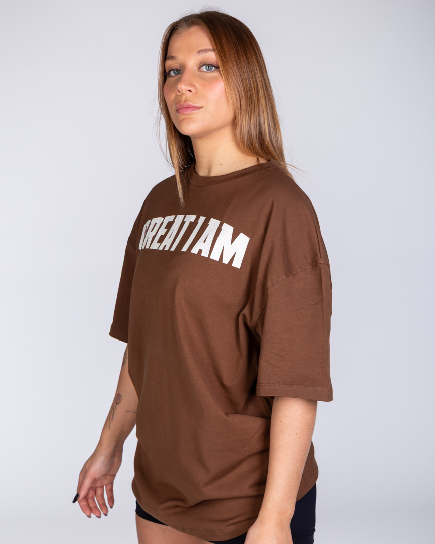 OVERSIZED T-SHIRT CONQUER BROWN