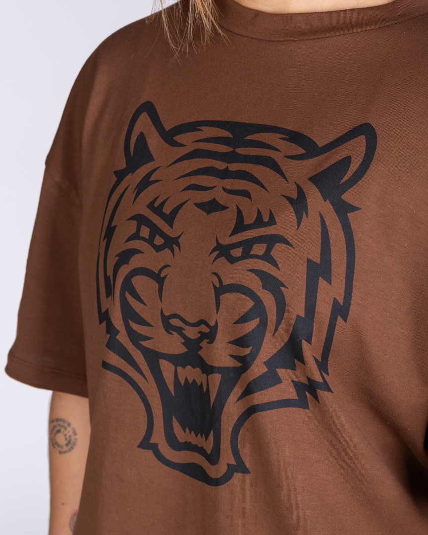 Alternative view of OVERSIZED T-SHIRT TIGER ESSENTIAL BROWN