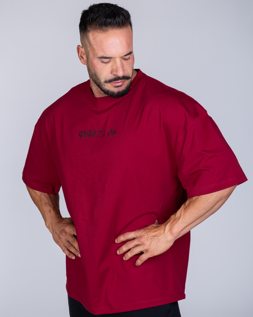 Alternative view of OVERSIZED T-SHIRT DYSTOPIA BURGUNDY