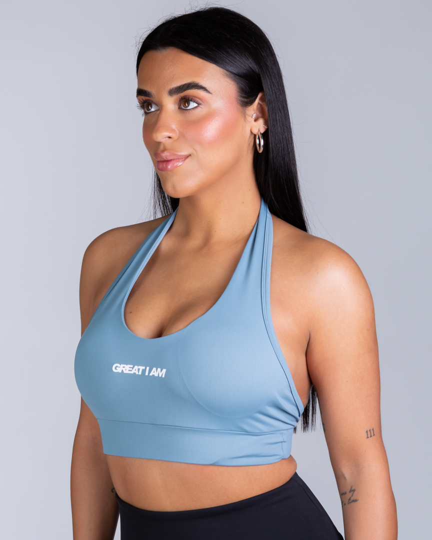 Alternative view of HALTER NECK BRA GREAT I AM ICE