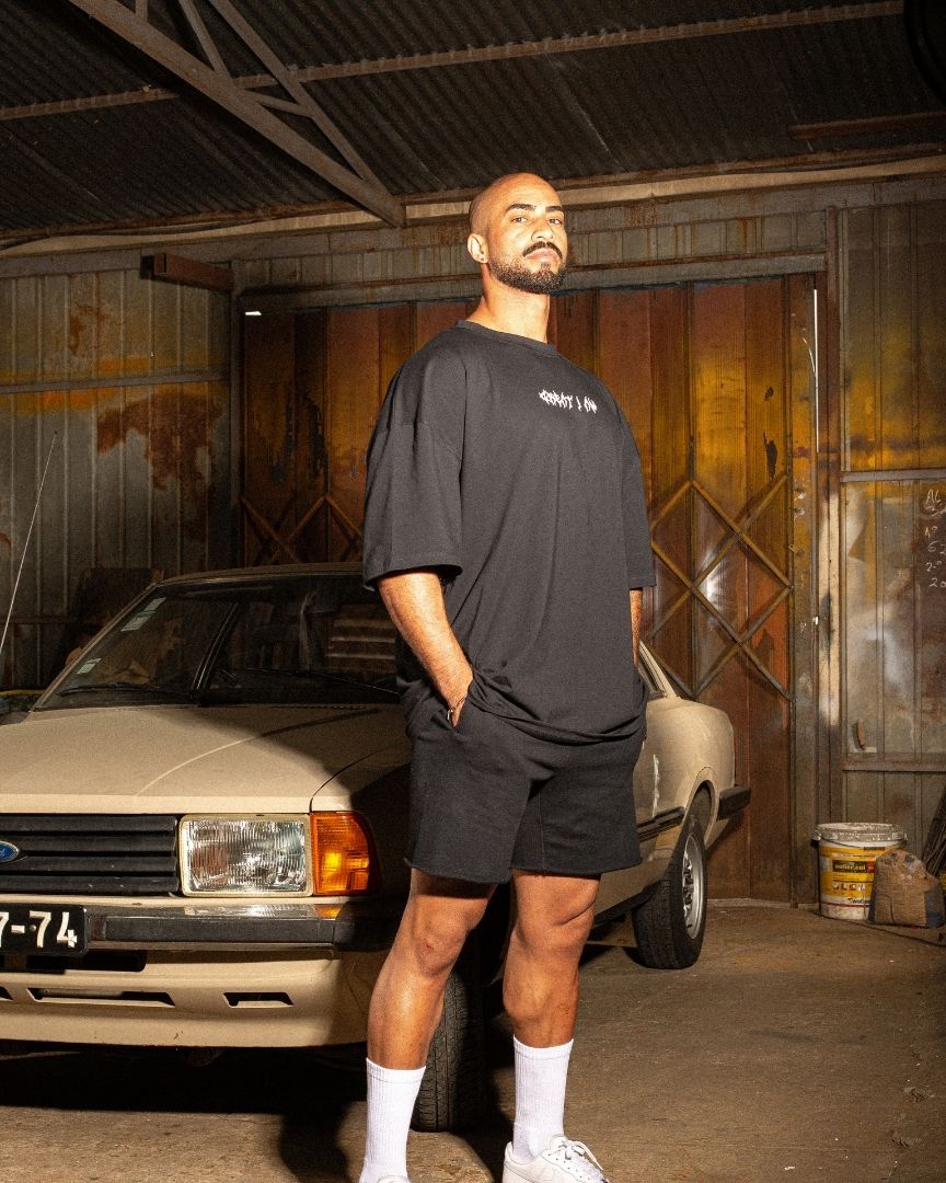 OVERSIZED T-SHIRT DYSTOPIA BLACK - Great I Am