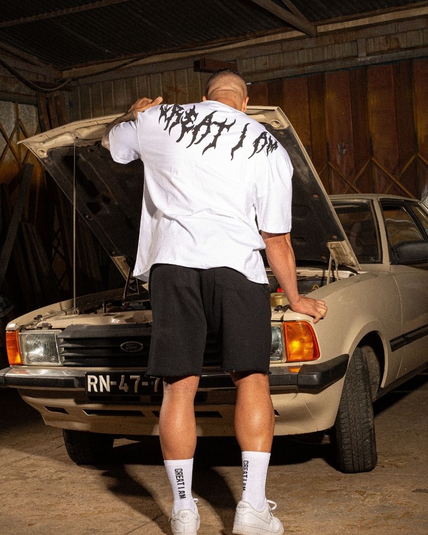 OVERSIZED T-SHIRT DYSTOPIA WHITE - Great I Am