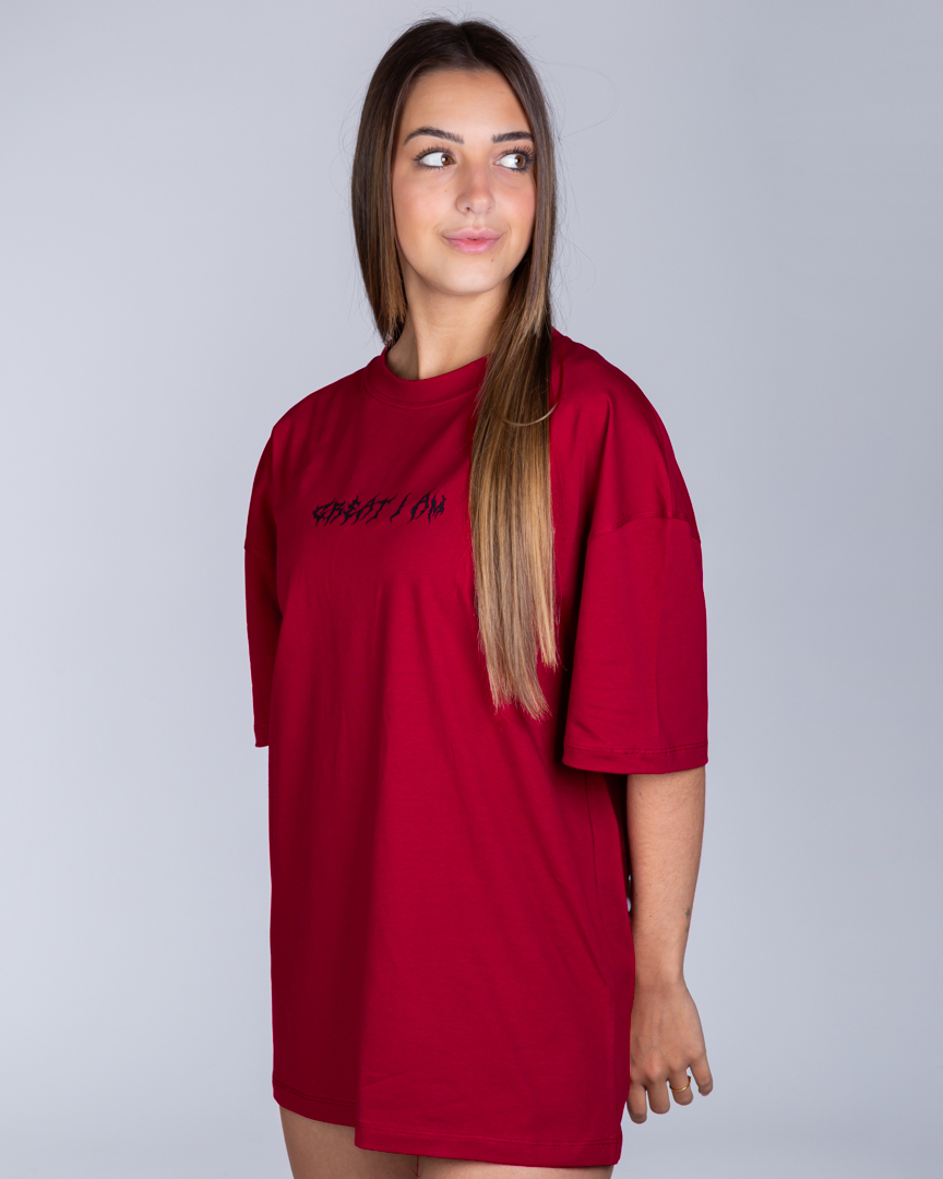 Alternative view of OVERSIZED T-SHIRT DYSTOPIA BURGUNDY