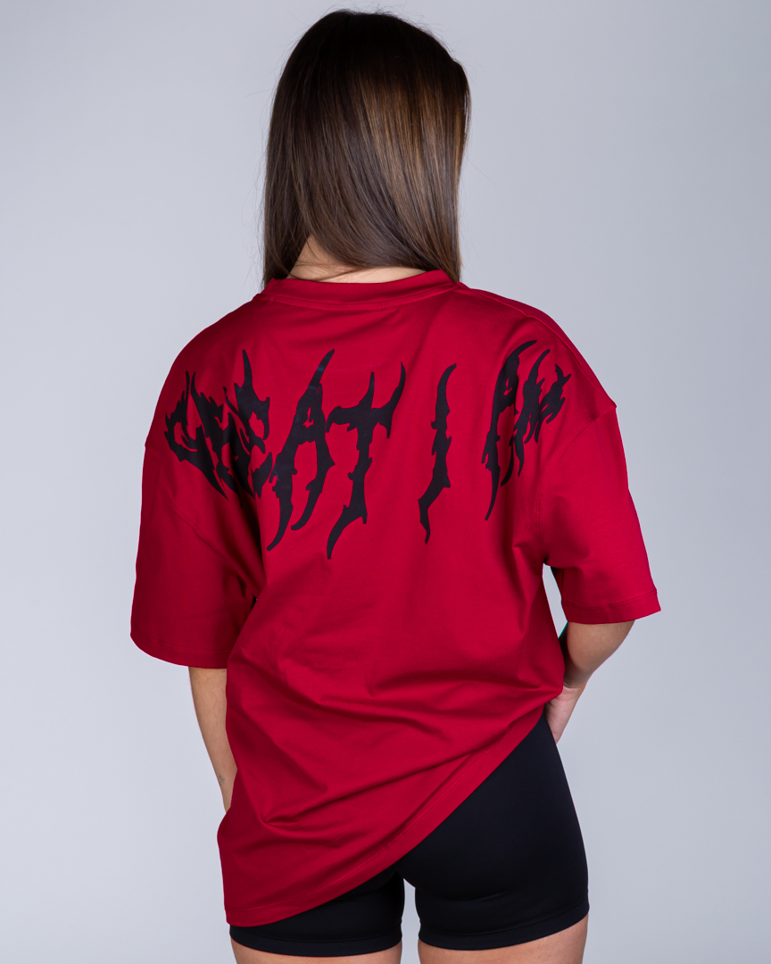 OVERSIZED T-SHIRT DYSTOPIA BURGUNDY
