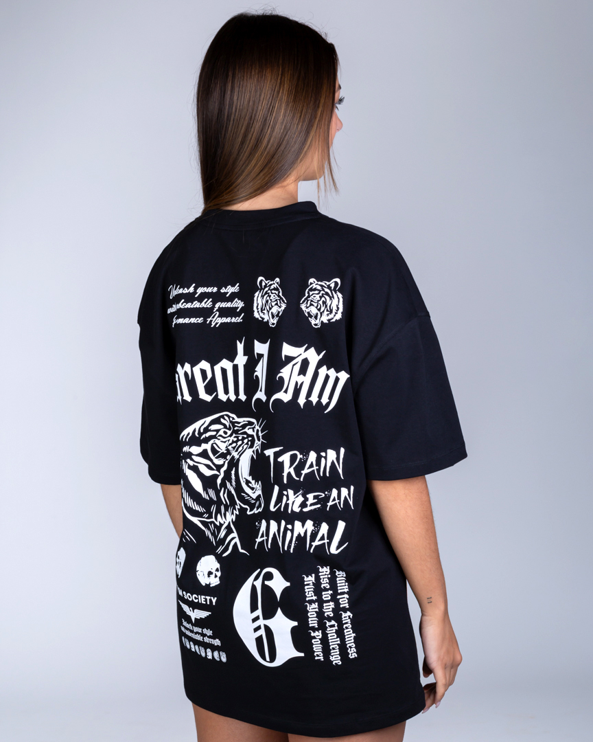 OVERSIZED T-SHIRT GYM SOCIETY BLACK