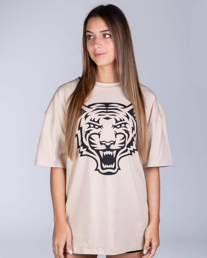 OVERSIZED T-SHIRT TIGER ESSENTIAL BEIGE