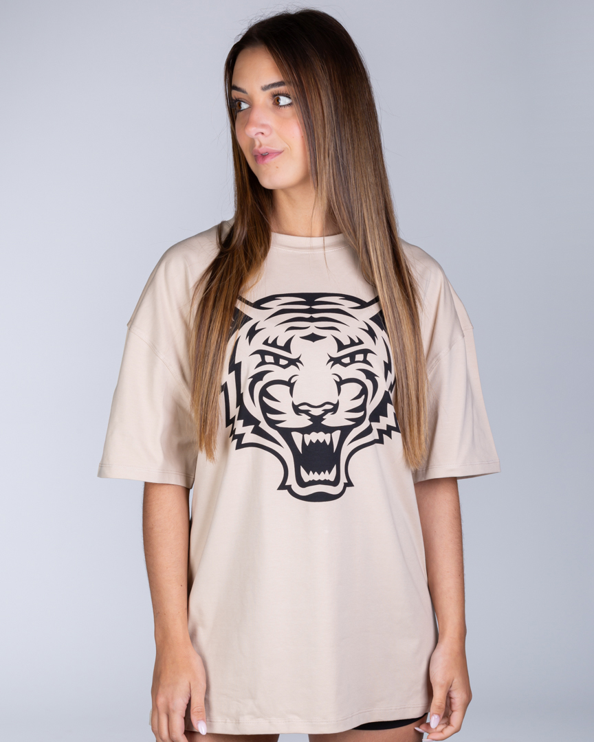 OVERSIZED T-SHIRT TIGER ESSENTIAL BEIGE - Image 5