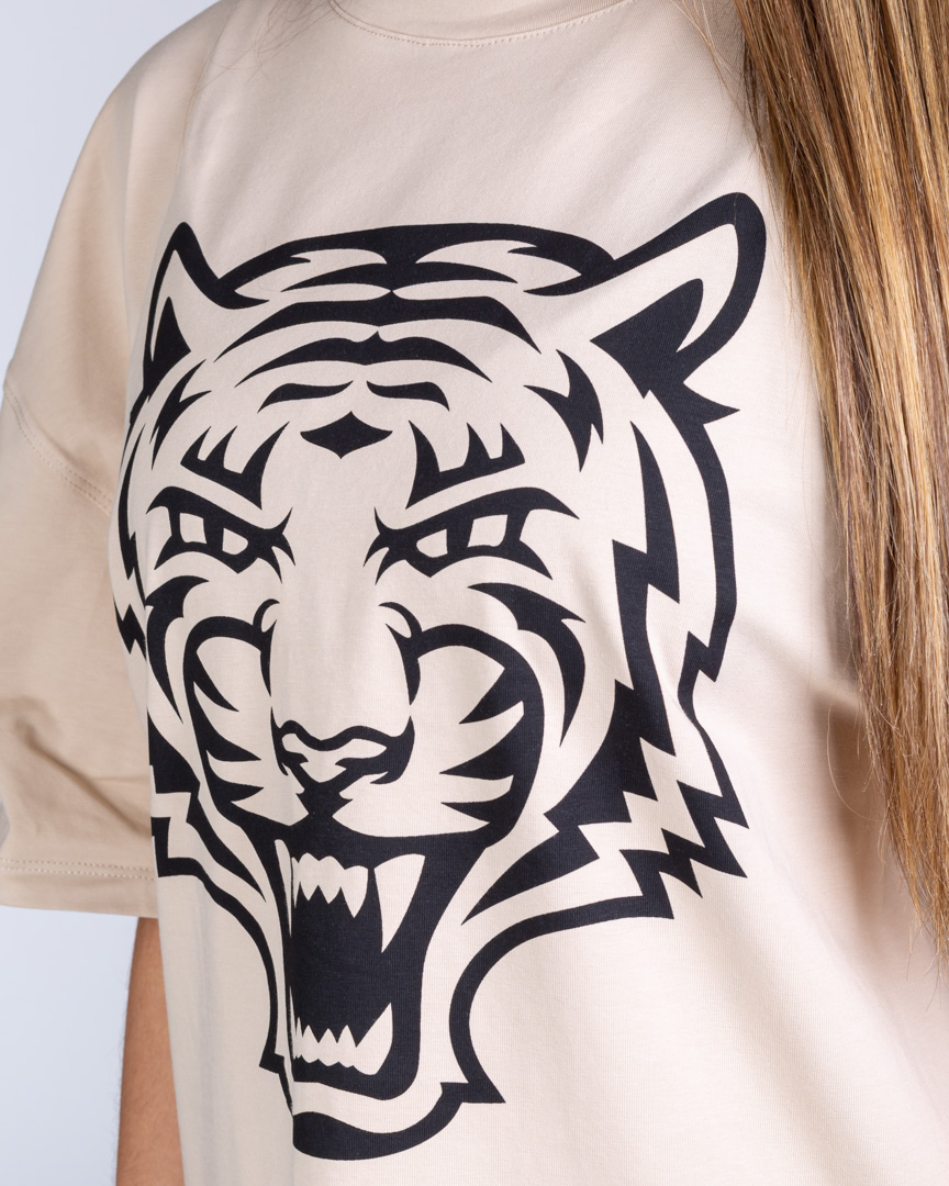 OVERSIZED T-SHIRT TIGER ESSENTIAL BEIGE - Image 3