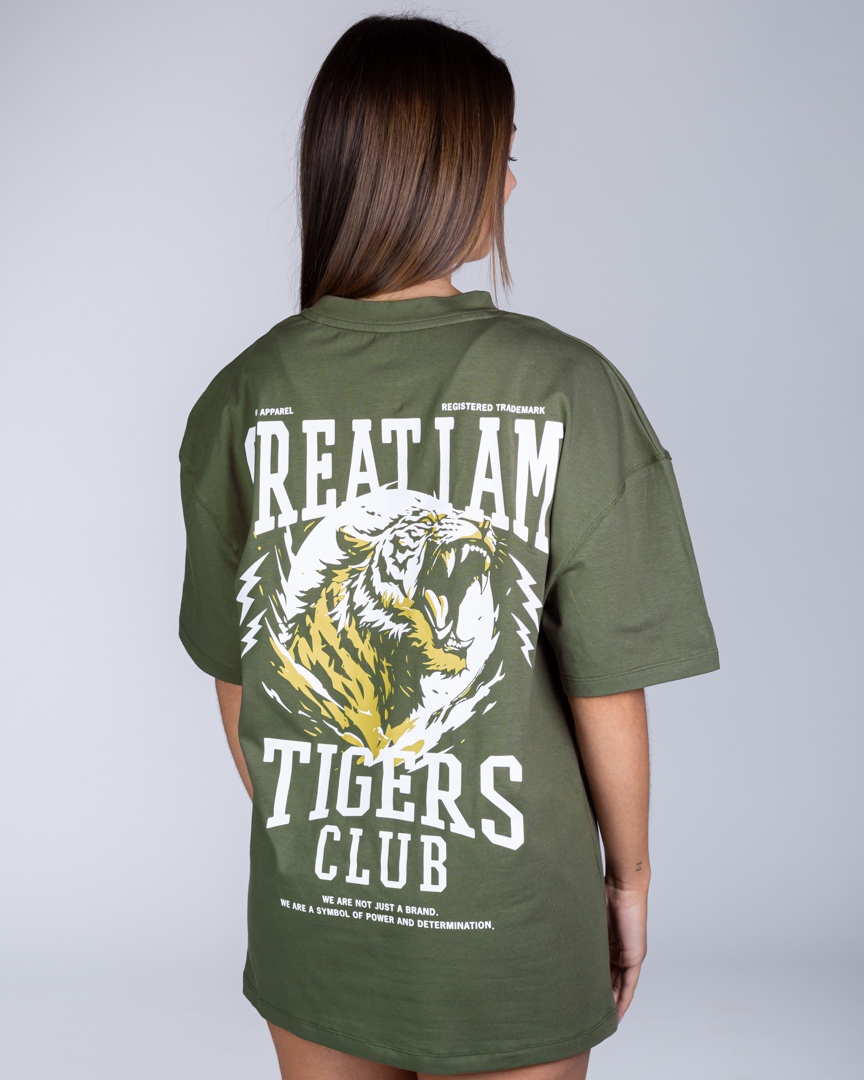 OVERSIZED T-SHIRT TIGERS CLUB GREEN