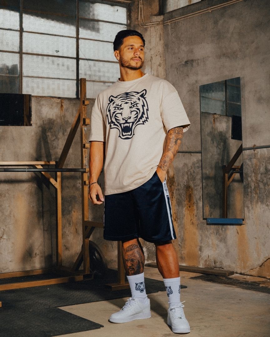 OVERSIZED T-SHIRT TIGER ESSENTIAL BEIGE - Great I Am
