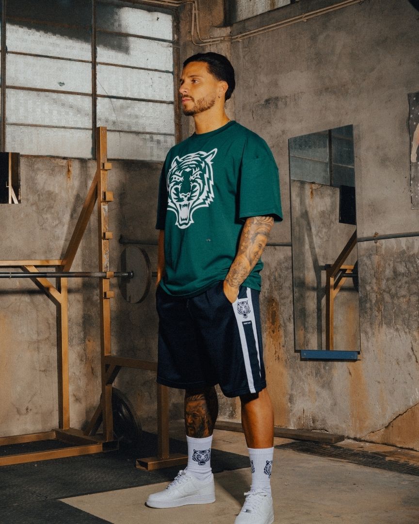 OVERSIZED T-SHIRT TIGER ESSENTIAL GREEN - Great I Am