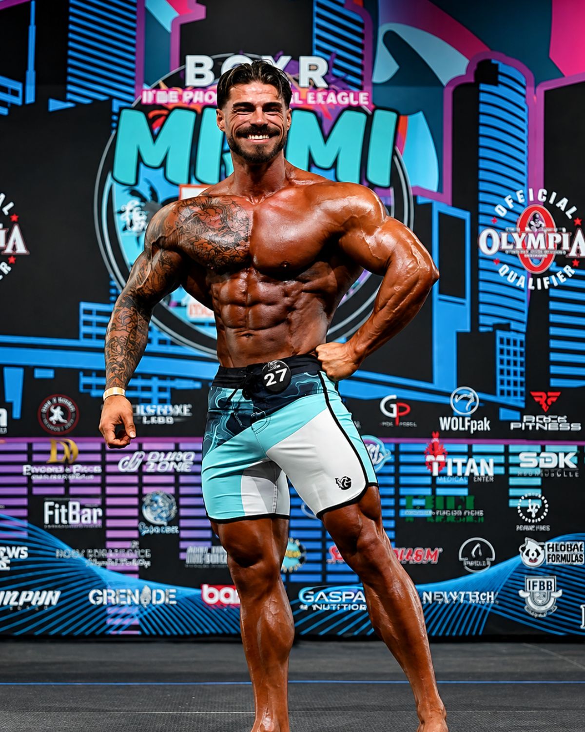 Cenário de prova Men’s Physique e escolha da cor dos calções