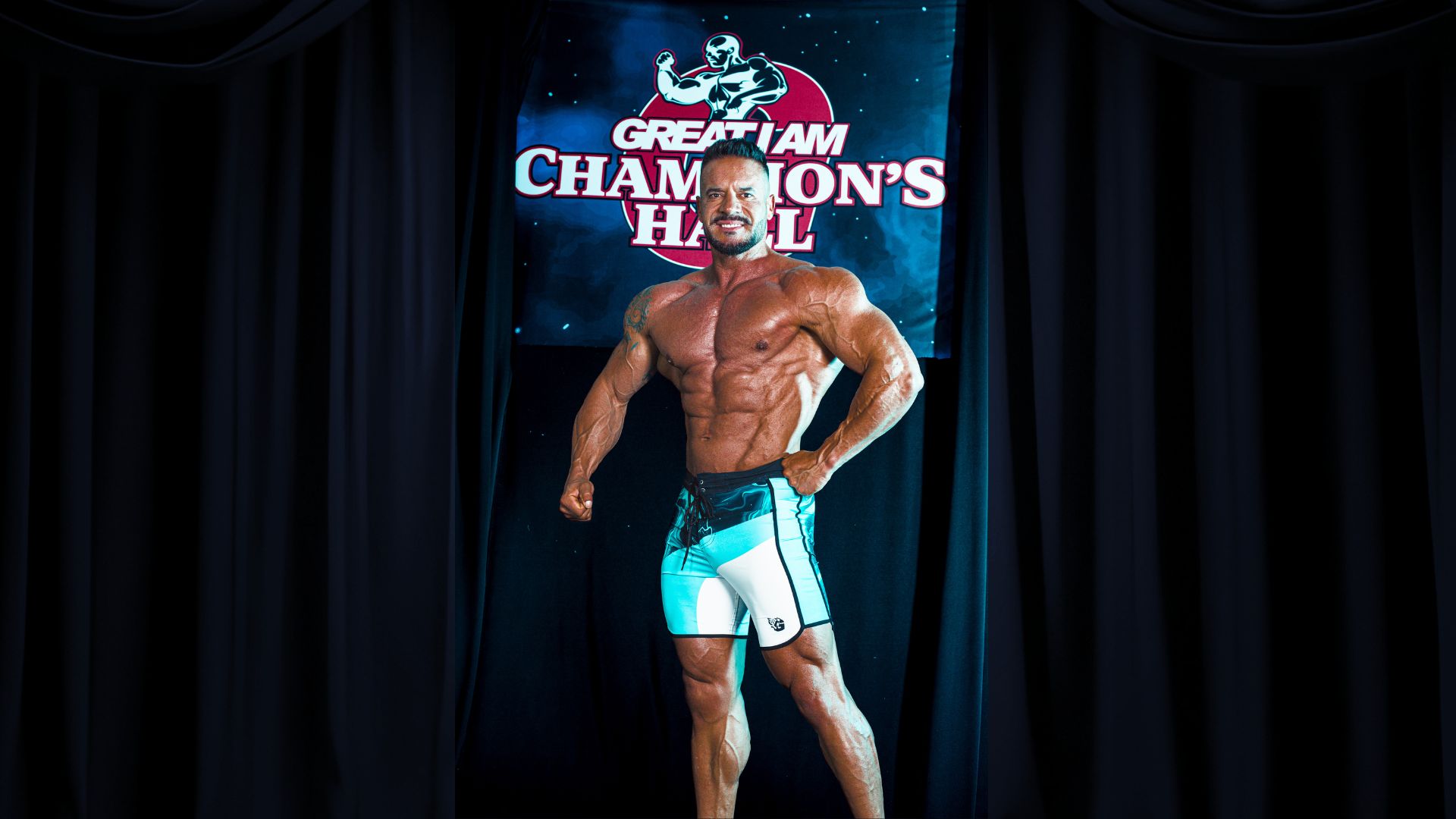 Calções Men’s Physique em competição