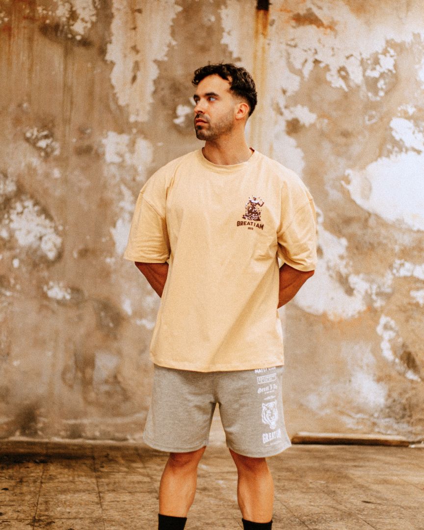 OVERSIZED T-SHIRT ONLY DISCIPLINE BEIGE - Image 8