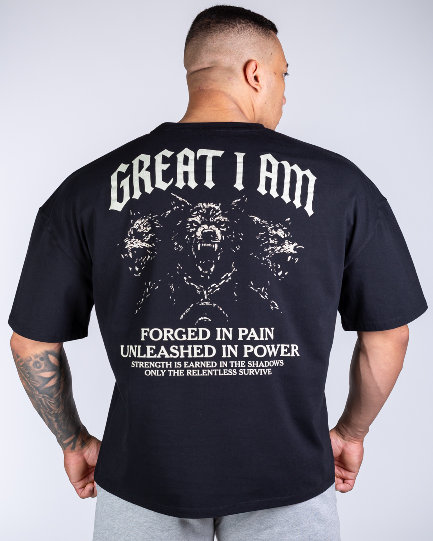 OVERSIZED T-SHIRT FORGED IN PAIN CRACKED PRINT